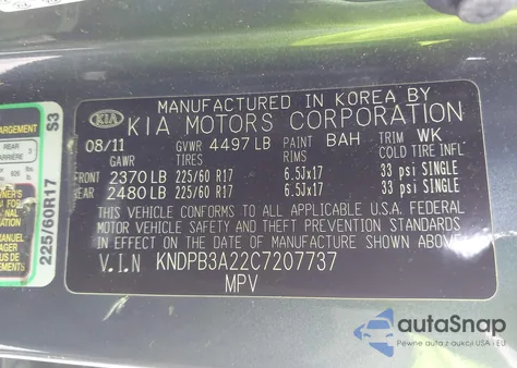 2012 Kia Sportage Lx from USA, damaged, VIN KNDPB3A22C7207737